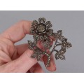 Broșă florală Art Deco din argint incrustată cu marcasite |  Statele Unite cca. 1930 - 1940