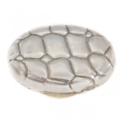 Cutiuță din argint texturată sub forma unei carapace de țestoasă | interior aurit | cca. 1950