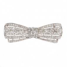 Broșă Art Deco din platină decorată cu diamante naturale 1,66 CTW | Franța cca. 1920 Broșă Art Deco din platină decorată cu diamante naturale 1,66 CTW | Franța cca. 1920