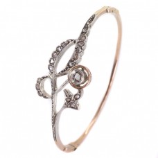 Brățară Art Nouveau din aur roz și argint decorat cu diamante naturale | Franța cca. 1900 - 1910 Brățară Art Nouveau din aur roz și argint decorat cu diamante naturale | Franța cca. 1900 - 1910