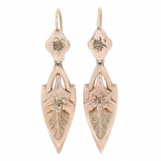 Rafinați cercei victorieni din aur 14k elaborați în stil arhitectural Napoleon III | Franța cca.1860 Rafinați cercei victorieni din aur 14k elaborați în stil arhitectural Napoleon III | Franța cca.1860