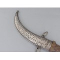 Pumnal berber Koummya cu teacă din argint și mâner din corn de rinocer | Maroc secol XIX