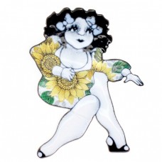 Broșă statement în stil Art Deco semnată de artista canadiană Natalie Silverstein | cupru emailat | cca.1975 Broșă statement în stil Art Deco semnată de artista canadiană Natalie Silverstein | cupru emailat | cca.1975