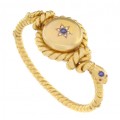 Brățară victoriană din aur 14 k | Eternal Love | perle naturale, safire & rubine de sinteză | Marea Britanie cca.1860
