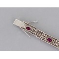 Brațară Art Deco din aur 18K decorată cu rubine 4 CT și diamante naturale 3.20 CT 