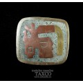 brosa /pandant TAXCO argint. metales casados in mozaic aztec. cca 1930-1940