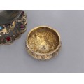 Flacon victorian pentru parfum sculptat în agat & montat în argint aurit incrustat cu granate și turcoaze naturale |  Marea Britanie cca.1850