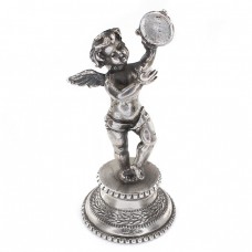 Statuetă miniaturală din argint Amoraș cu tamburină | atelier milanez | cca.1950 Statuetă miniaturală din argint Amoraș cu tamburină | atelier milanez | cca.1950