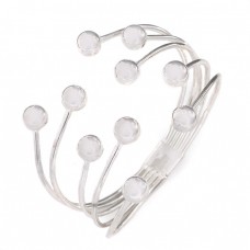 Inedită brățară cuff modernistă manufacturată în argint | Mexic cca.1990 Inedită brățară cuff modernistă manufacturată în argint | Mexic cca.1990
