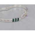 Brățară mexicană din argint și malahit natural | Buckle | cca. 1980 - 1990