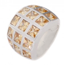 Inel statement balinez din argint decorat cu citrine | Indonezia  Inel statement balinez din argint decorat cu citrine | Indonezia