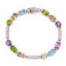 Brățară din argint decorată cu zirconii multicolore | atelier Ultima Edizione | 2020 Brățară din argint decorată cu zirconii multicolore | atelier Ultima Edizione | 2020
