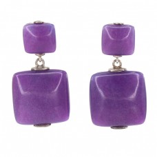 Eleganți cercei contemporary din argint și sugilit violet | Statele Unite Eleganți cercei contemporary din argint și sugilit violet | Statele Unite