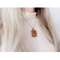 Colier din argint accesorizat cu un pandant scandinav Skowirke decorat cu agat carnelian | Danemarca