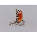 Colier din argint accesorizat cu un pandant scandinav Skowirke decorat cu agat carnelian | Danemarca