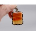 Colier din argint accesorizat cu un pandant scandinav Skowirke decorat cu agat carnelian | Danemarca