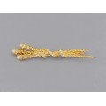 Elegantă broșă vintage decorată cu perle faux și cristale | oțel placat cu aur galben | Franța cca. 1980