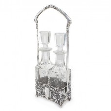 Olivieră Art Nouveau din argint cu flacoane din cristal | cca. 1900 - 1910 Olivieră Art Nouveau din argint cu flacoane din cristal | cca. 1900 - 1910