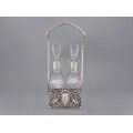 Olivieră Art Nouveau din argint cu flacoane din cristal | cca. 1900 - 1910