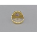 Inel cocktail retromodernist  din aur alb și galben 18k decorat cu diamante naturale 0.58 CT | cca. 1970 