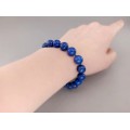 Elegantă brățară modernistă cu lapis lazuli natural | închidere din argint aurit | Germania