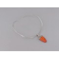 Colier choker cu pandant statement din argint și coral natural Porifera | Indonezia