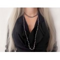 Colier de perle negre tahitiene baroque | perle naturale de cultură | 60 cm | Statele Unite