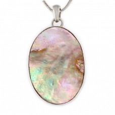 Colier din argint cu pandant statement mexican decorat cu sidef de scoică Abalone  Colier din argint cu pandant statement mexican decorat cu sidef de scoică Abalone