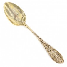 Linguriță din argint decorată cu o căpetenie amerindiană | atelier Howard Sterling Co. | Statele Unite | anul 1891 Linguriță din argint decorată cu o căpetenie amerindiană | atelier Howard Sterling Co. | Statele Unite | anul 1891