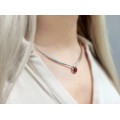 Rafnat colier choker scandinav din argint decorat cu agat carneol | Danemarca