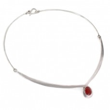 Rafnat colier choker scandinav din argint decorat cu agat carneol | Danemarca Rafnat colier choker scandinav din argint decorat cu agat carneol | Danemarca