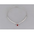 Rafnat colier choker scandinav din argint decorat cu agat carneol | Danemarca