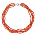 Rafinat colier multi-strand de coral roșu de Sardinia | Italia cca. 1970 - 1980