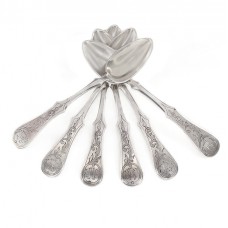 Serviciu de 6 lingurițe din argint pentru desert | atelier german secol XIX | import în Regatul României cca. 1910  Serviciu de 6 lingurițe din argint pentru desert | atelier german secol XIX | import în Regatul României cca. 1910