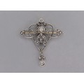 Broșă Art Nouveau din aur 18 K decorată cu diamante naturale 0.31 CT montate în argint | Franța cca. 1900 - 1910