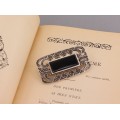 Broșă vintage Art Deco din argint decorată cu onix negru & incrustații cu marcasite | cca. 1940 - 1950