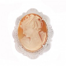 Broșă vintage Victorian Revival din argint decorată cu o camee naturală | atelier Ward Brothers | Marea Britanie 1976 Broșă vintage Victorian Revival din argint decorată cu o camee naturală | atelier Ward Brothers | Marea Britanie 1976