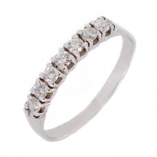 Rafinat inel din aur alb 14k decorat cu diamante naturale 0.36 ctw | Marea Britanie cca. 1950 - 1970