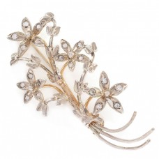 Elegantă broșă vintage de inspirație Art Nouveau manufacturată în argint  Elegantă broșă vintage de inspirație Art Nouveau manufacturată în argint
