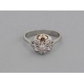 Rafinat inel vintage stil Art Deco din aur alb 18 k decorat cu diamante naturale 0.13 CT | cca. 1950