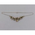 Elegant colier stil Art Nouveau din argint aurit decorat cu perle naturale de cultură & jad natural | Franklin Mint - Statele Unite cca 1970