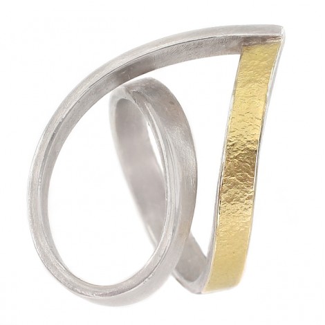 Inel statement contemporary din argint și aur 18 k | atelier Emily Catherine Johnson | Statele Unite 