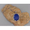 Colier din argint cu pandant statement decorat cu un impresionant anturaj de lapis lazuli natural | Statele Unite 