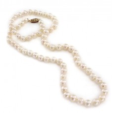 Colier vintage cu perle naturale de cultură și aur galben 14k | atelier Leach & Garner | Statele Unite  Colier vintage cu perle naturale de cultură și aur galben 14k | atelier Leach & Garner | Statele Unite