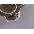 Colier cu pandant futurist mid-century din argint și cuarț fumuriu natural | Art Studio Jewelry | Statele Unite