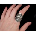 Inel heraldic unisex din argint patinat  | Vultur bicefal | Turcia