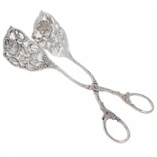 Clește din argint pentru servirea produselor de patiserie | Art Nouveau - Hildesheim Rose | Germania cca.1900 Clește din argint pentru servirea produselor de patiserie | Art Nouveau - Hildesheim Rose | Germania cca.1900