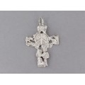 Pandant statement religios din argint | cruce decorată cu simbolul păcii | Statele Unite cca.1970