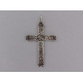 Pandant statement religios | cruce din argint texturat | cca. 1950 - 1960