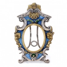 Ramă foto neo-baroque din argint aurit și emailat  Ramă foto neo-baroque din argint aurit și emailat
